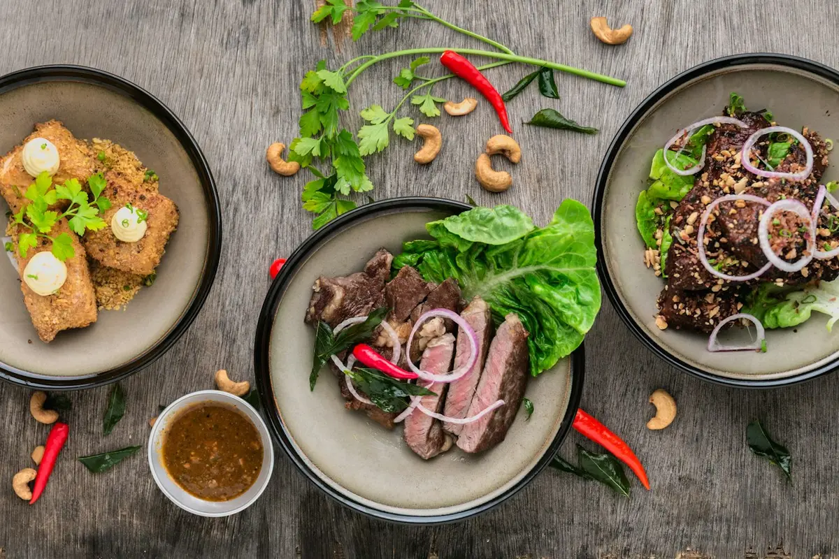 Beautifully plated dishes ready to serve